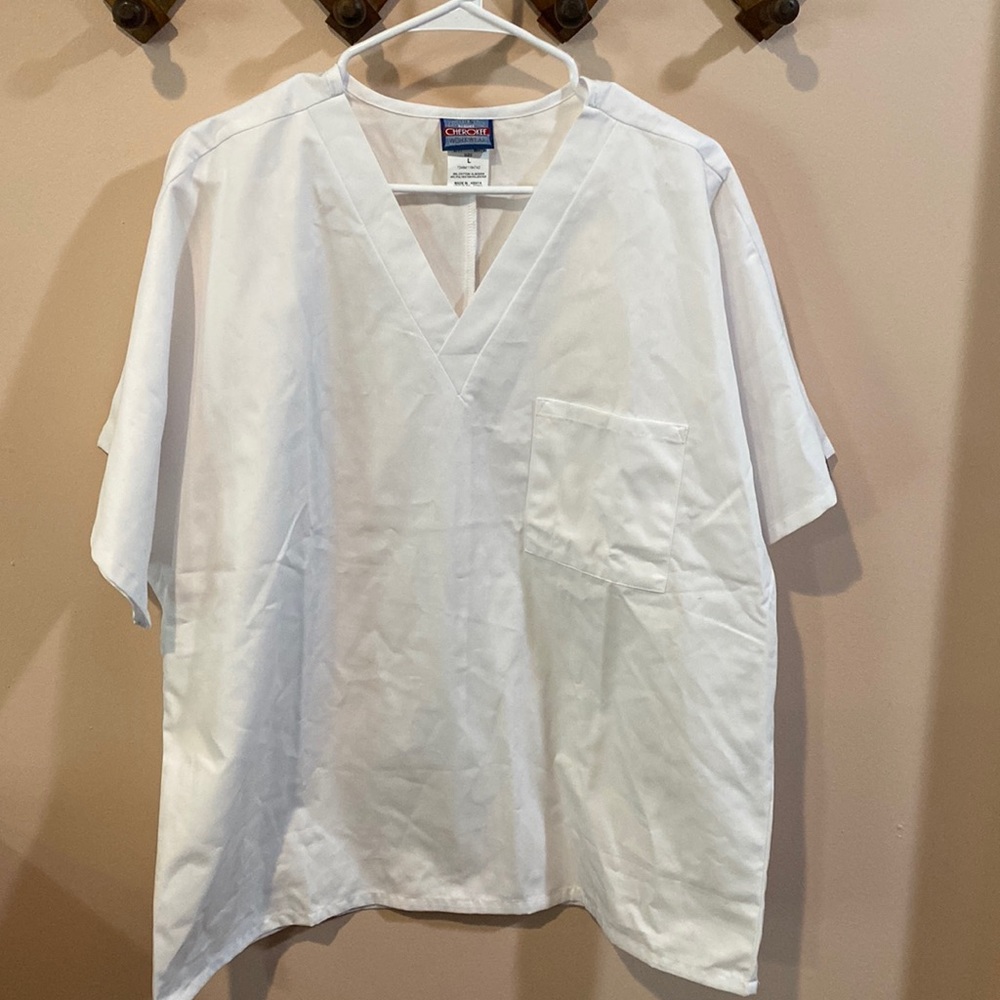 Cherokee Workwear White Scrub Top